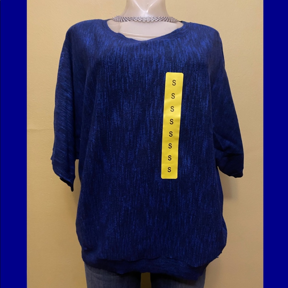 NEW DKNY Jeans Women’s Half Sleeve Top Blue S